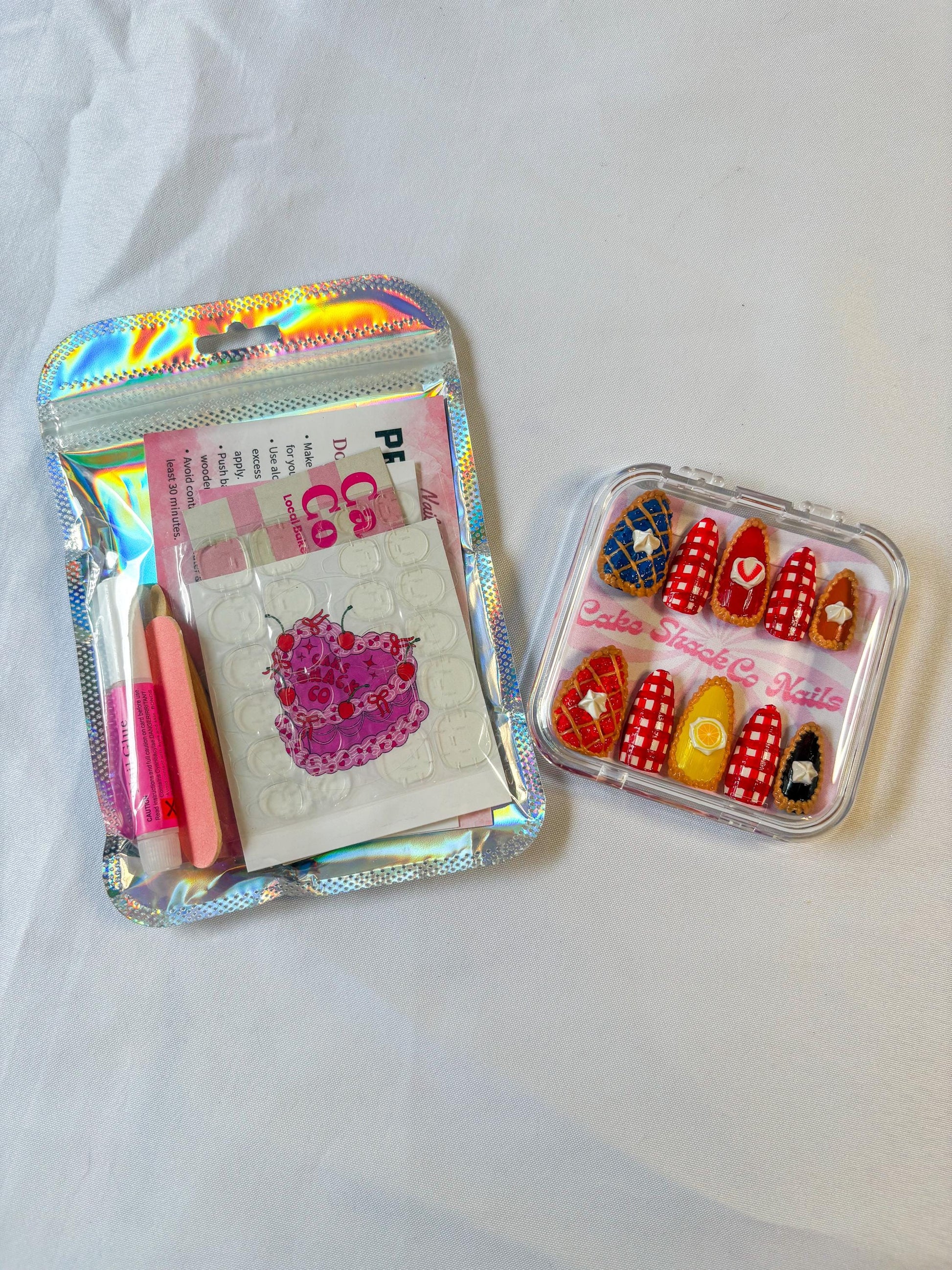 Pie and Gingham Press-On Nails