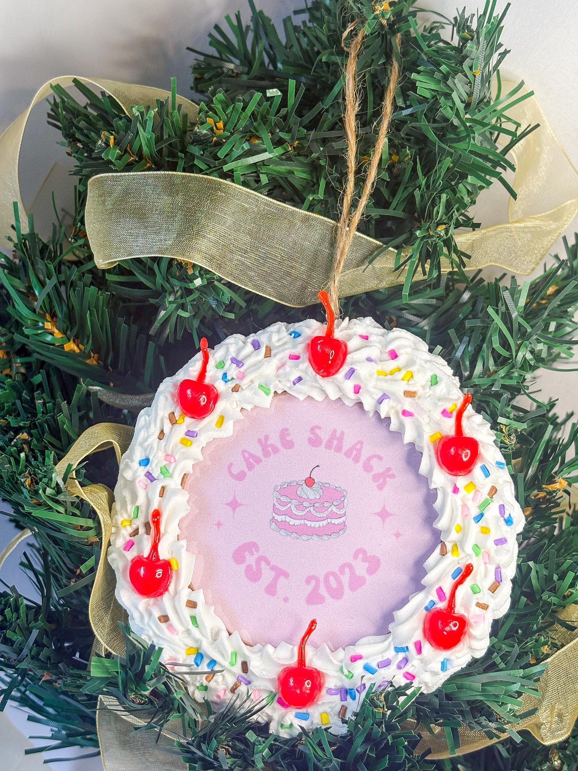 Fake Cake Picture Frame and Christmas Tree Ornaments