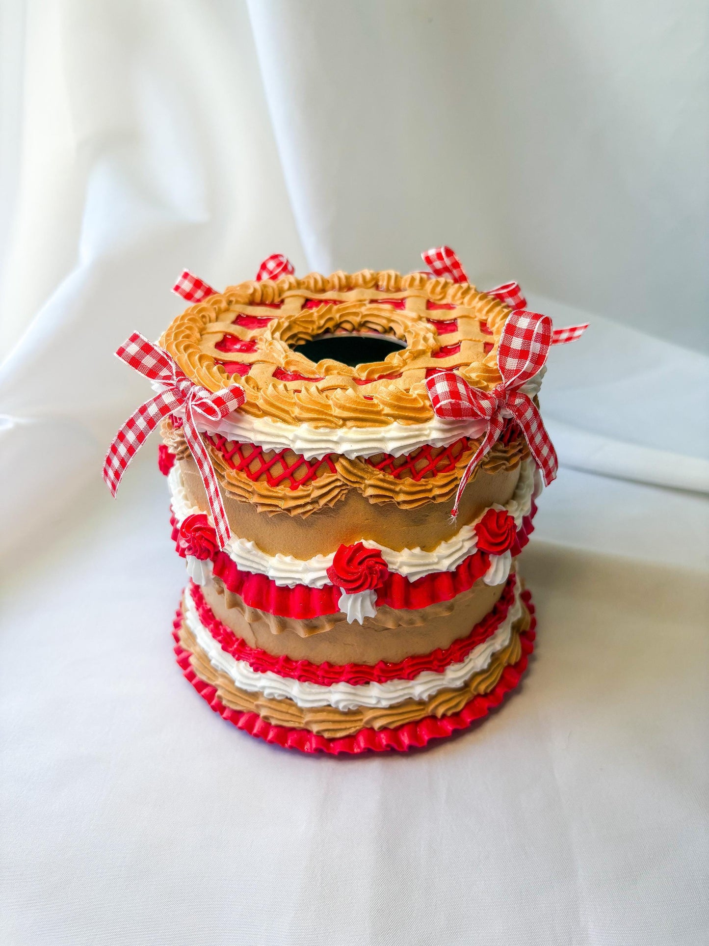 Fake Pecan Pie Tissue Holder