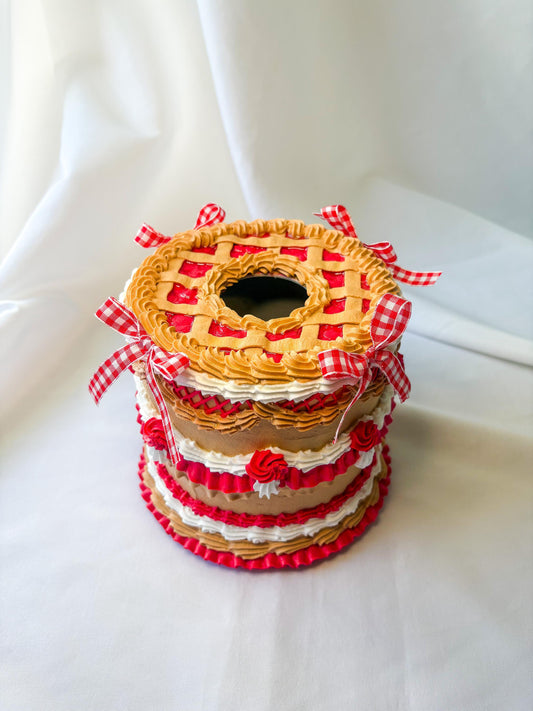 Fake Pecan Pie Tissue Holder