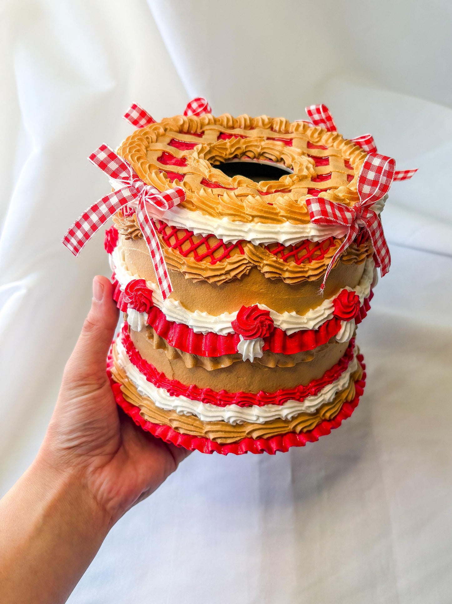 Fake Pecan Pie Tissue Holder