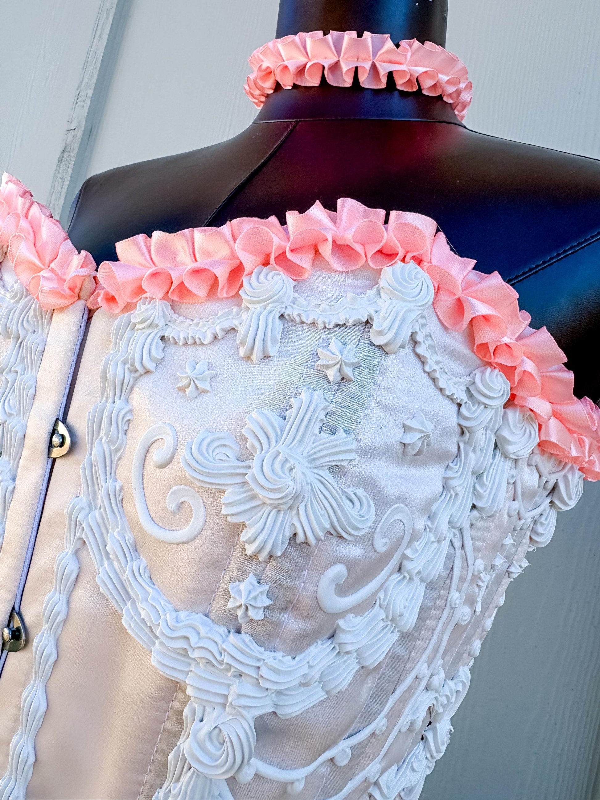 Pink and White Cake Corset