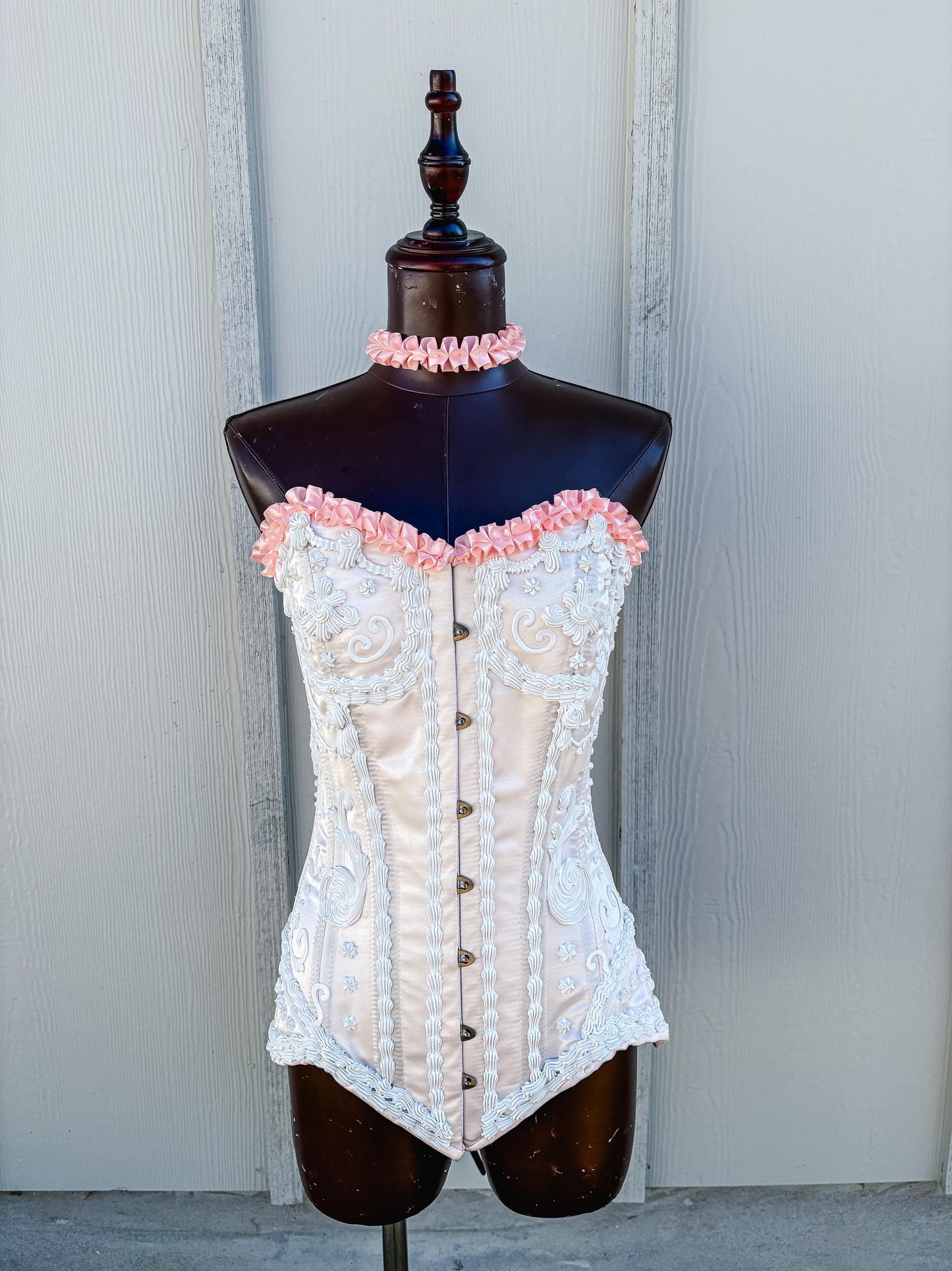 Pink and White Cake Corset