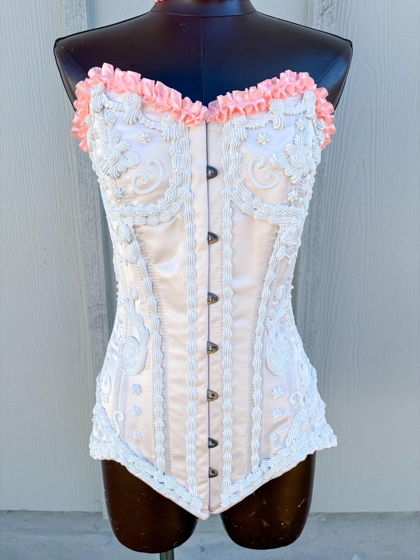 Pink and White Cake Corset