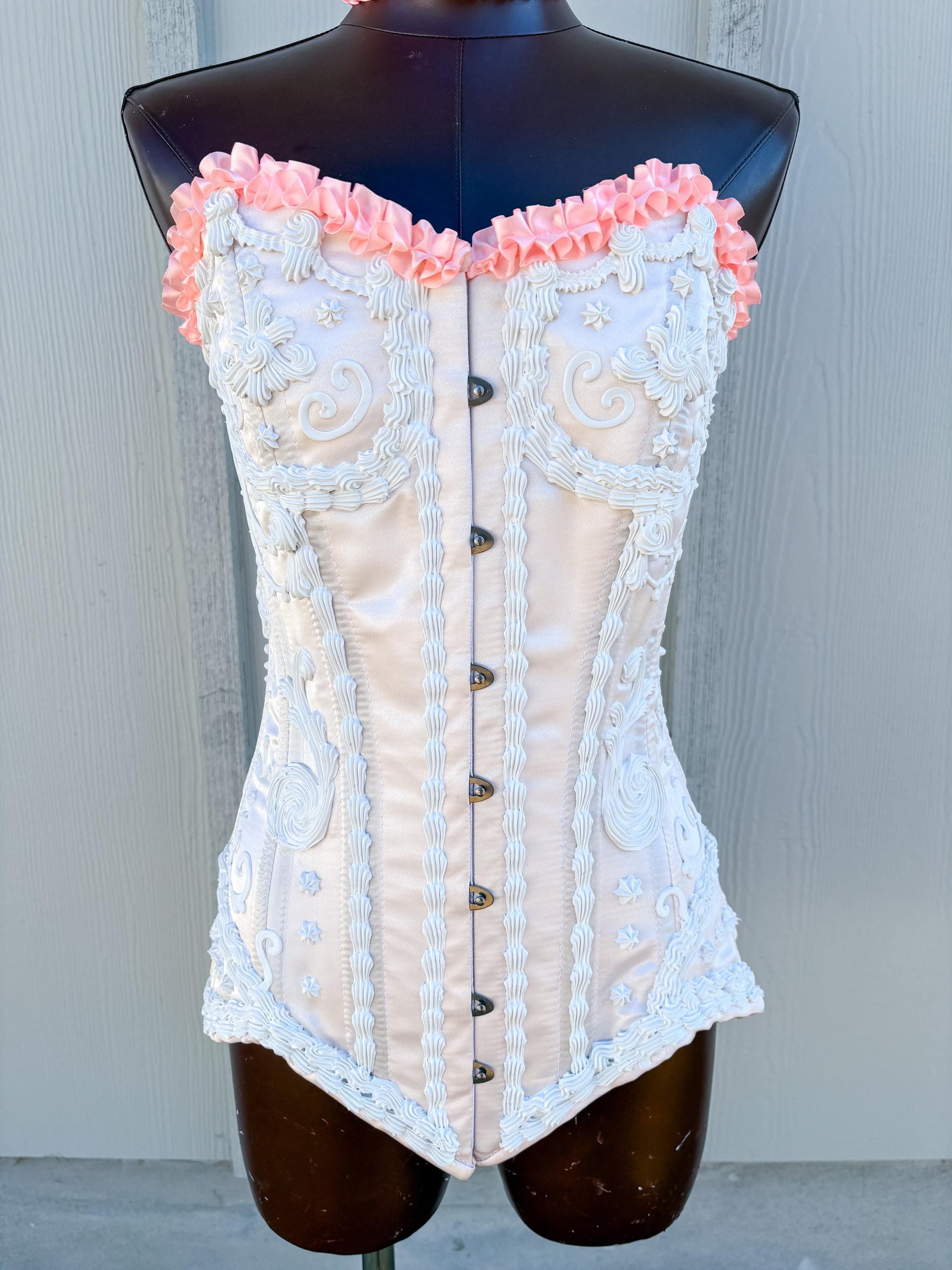 Pink and White Cake Corset