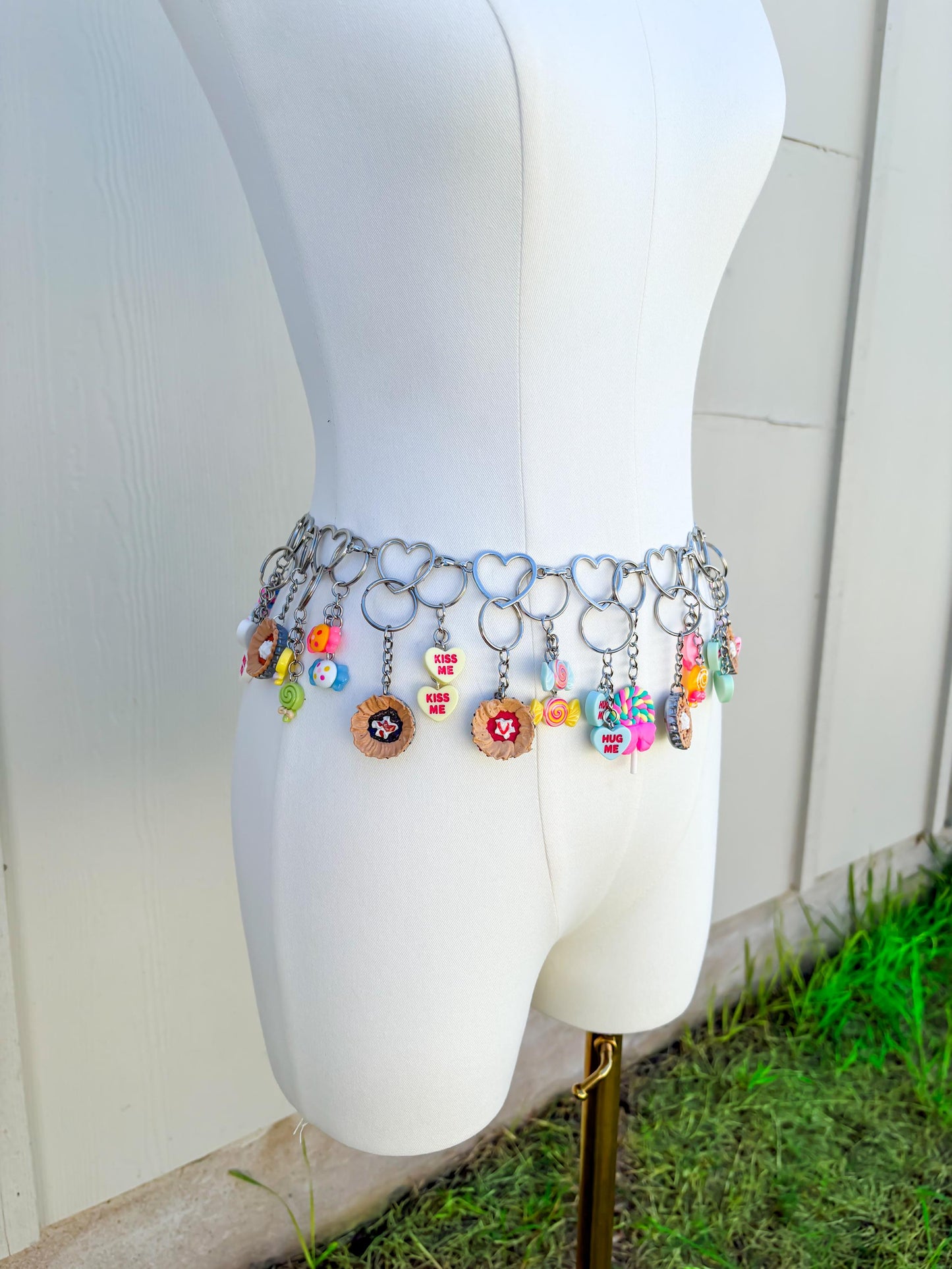 Candy Charm Waist Chain Belt – Kawaii Dessert Body Chain | Festival Jewelry, Rave Outfit, Y2K Charm Belt