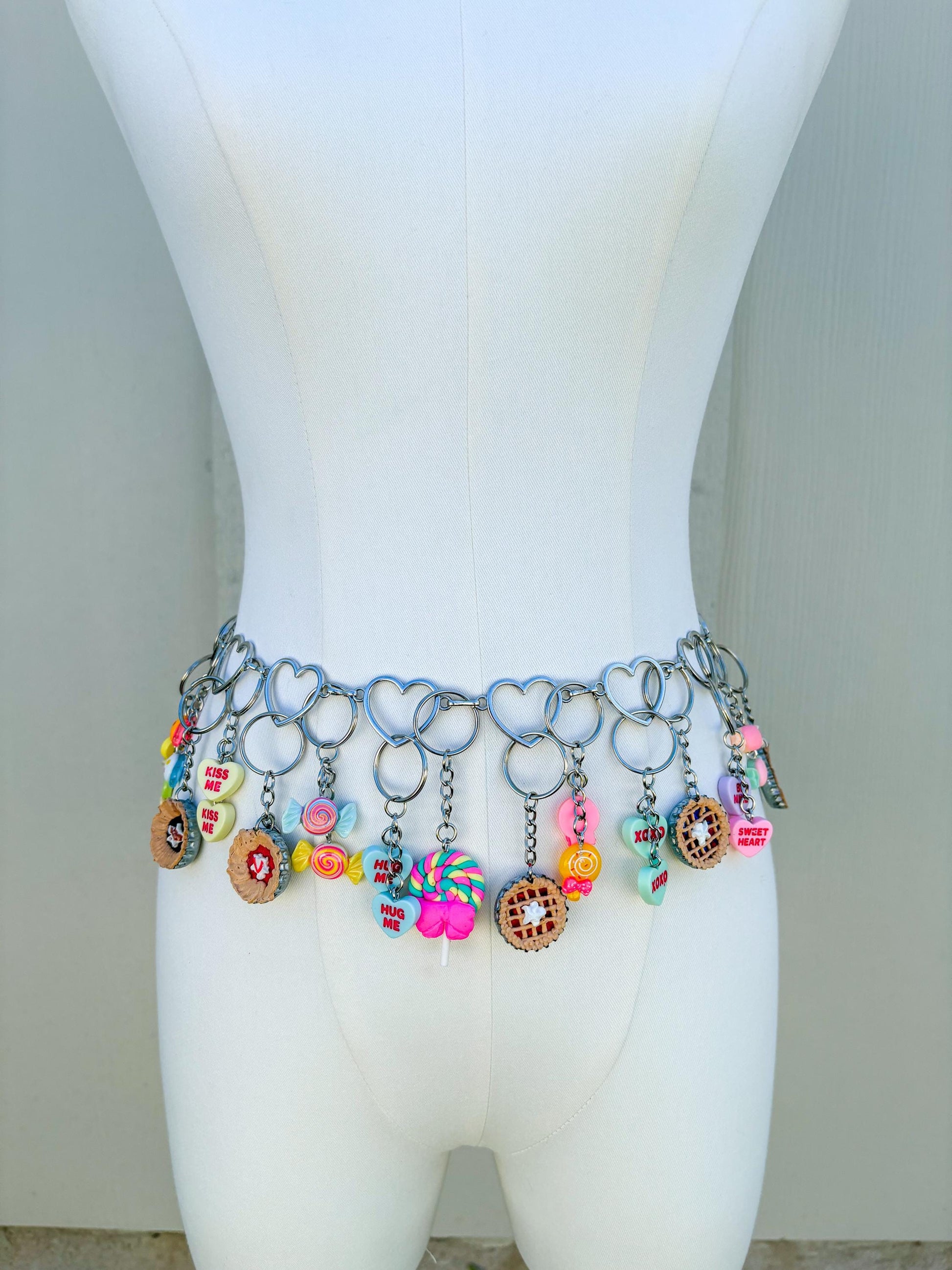 Candy Charm Waist Chain Belt – Kawaii Dessert Body Chain | Festival Jewelry, Rave Outfit, Y2K Charm Belt