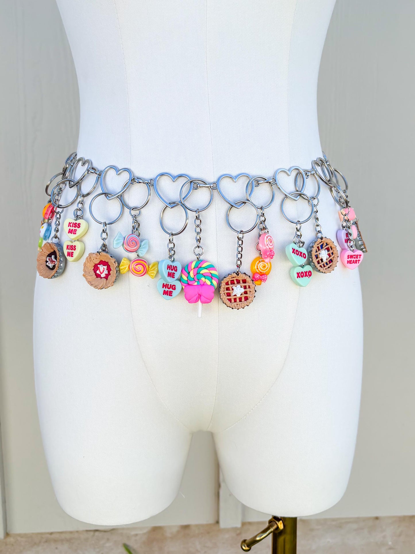 Candy Charm Waist Chain Belt – Kawaii Dessert Body Chain | Festival Jewelry, Rave Outfit, Y2K Charm Belt