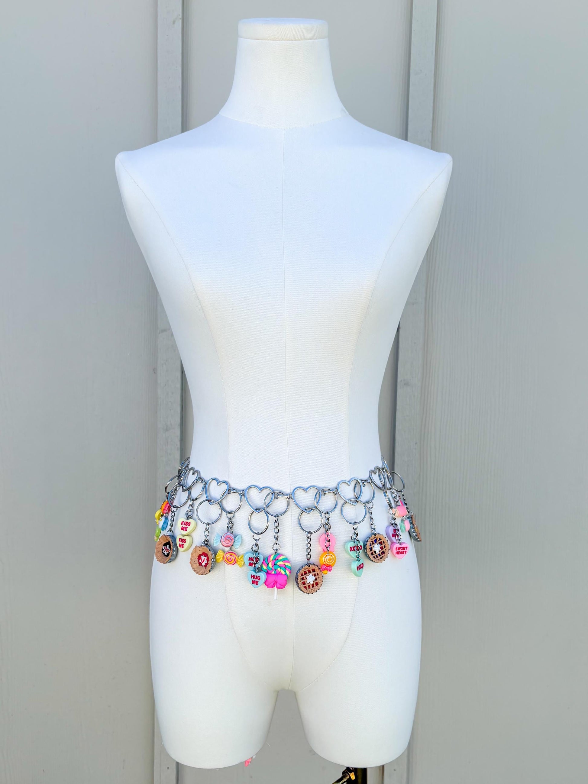 Candy Charm Waist Chain Belt – Kawaii Dessert Body Chain | Festival Jewelry, Rave Outfit, Y2K Charm Belt