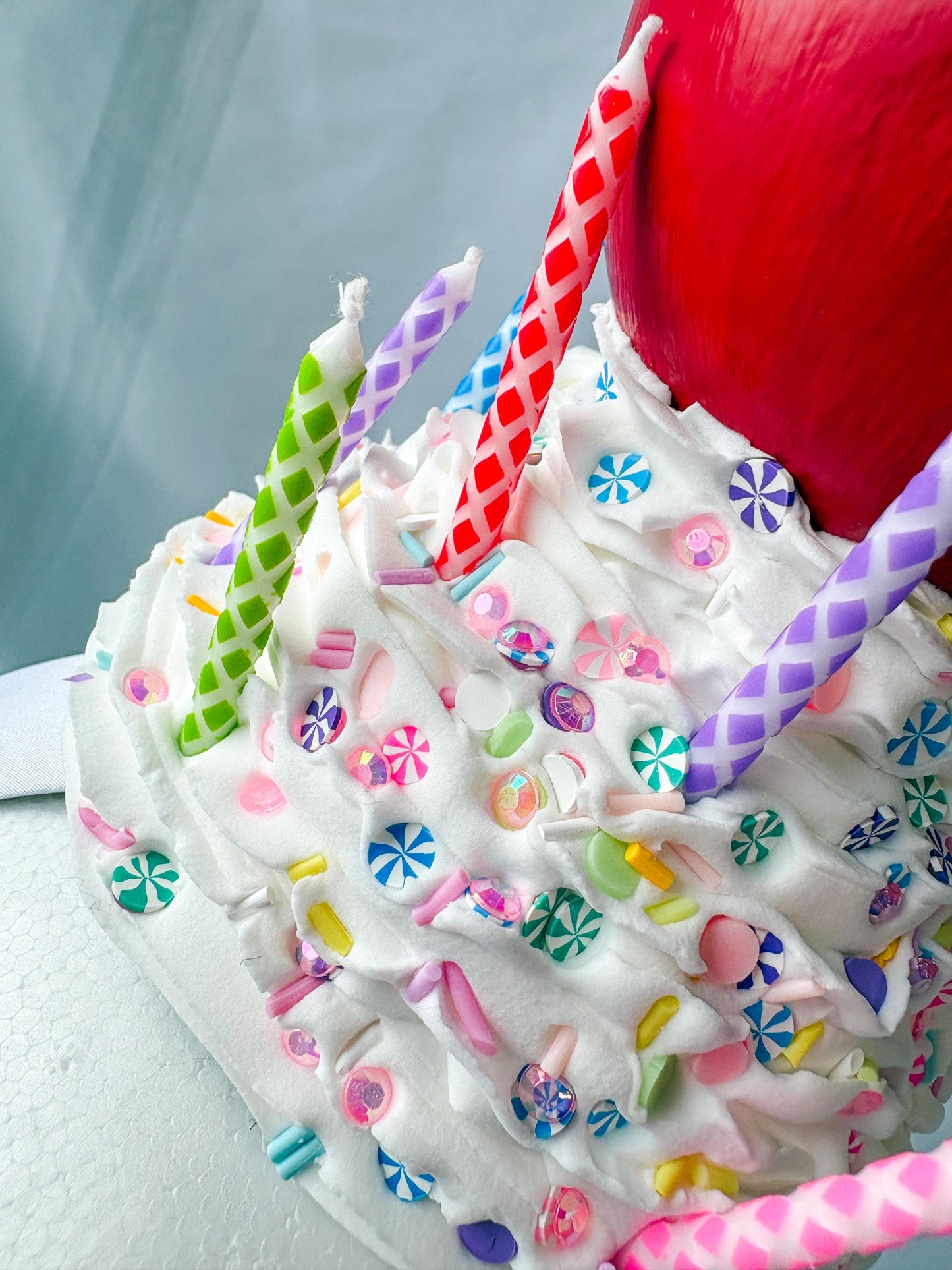 Cherry Whipped Cream Headband | Birthday Inspired Headpiece | Candy Sprinkle Hat | Whimsical Cherry Headband | Statement Party Accessory