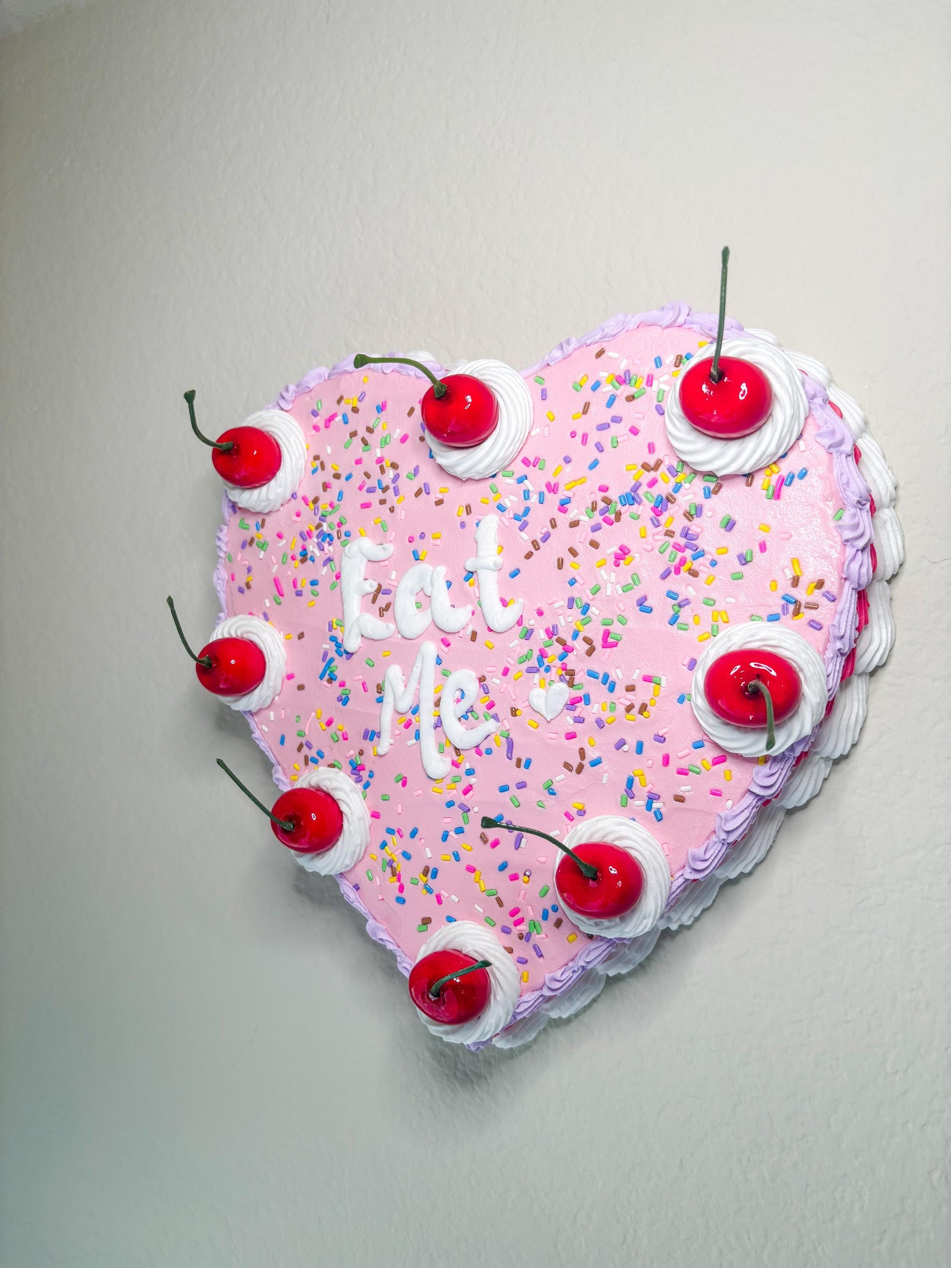 Fake Heart Cake Wall Hanging
