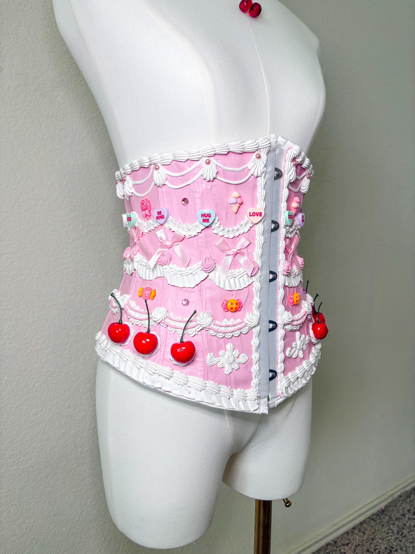 Customizable Cake Waist Corset | Dessert-Inspired Waist Corset | Wearable Cake Art | Candy Land & Cherry Cake Couture