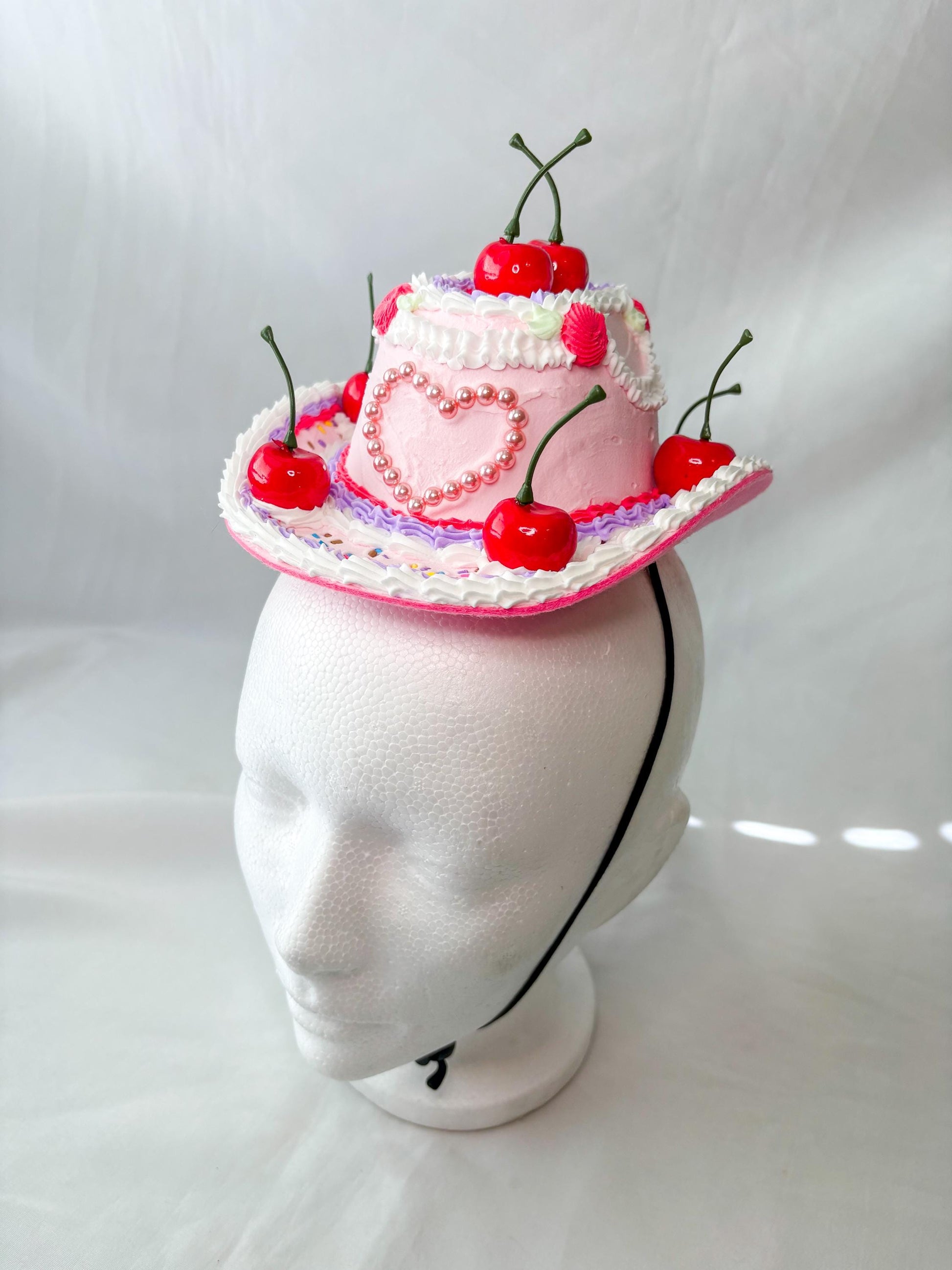 Cake Cowboy Hat for Pets | Fake Cake Pet Hat | Cherry Lambeth Style Dog & Cat Hat | Birthday Pet Costume | Cute Pet Photoshoot Accessory