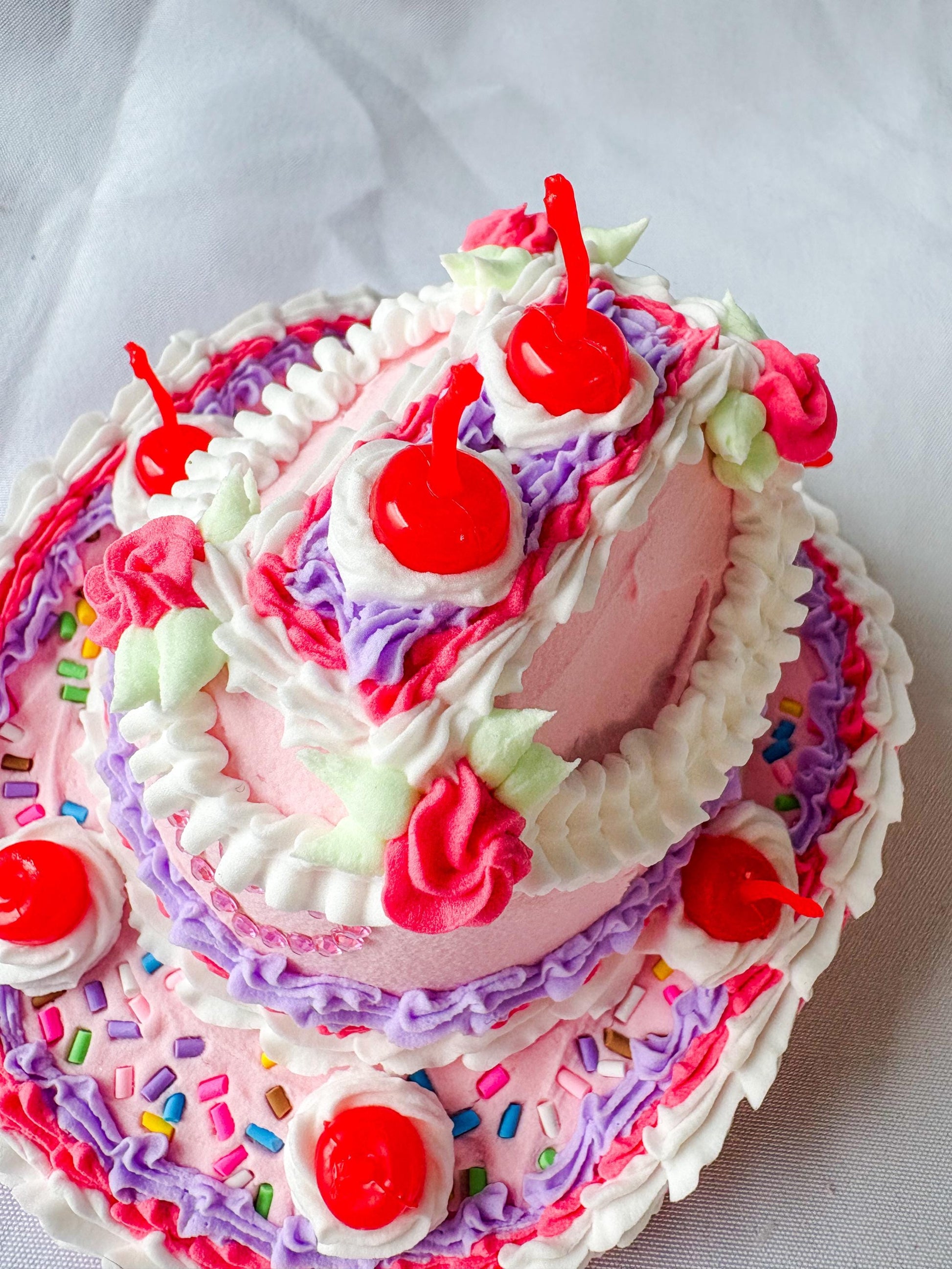 Cake Cowboy Hat for Pets | Fake Cake Pet Hat | Cherry Lambeth Style Dog & Cat Hat | Birthday Pet Costume | Cute Pet Photoshoot Accessory