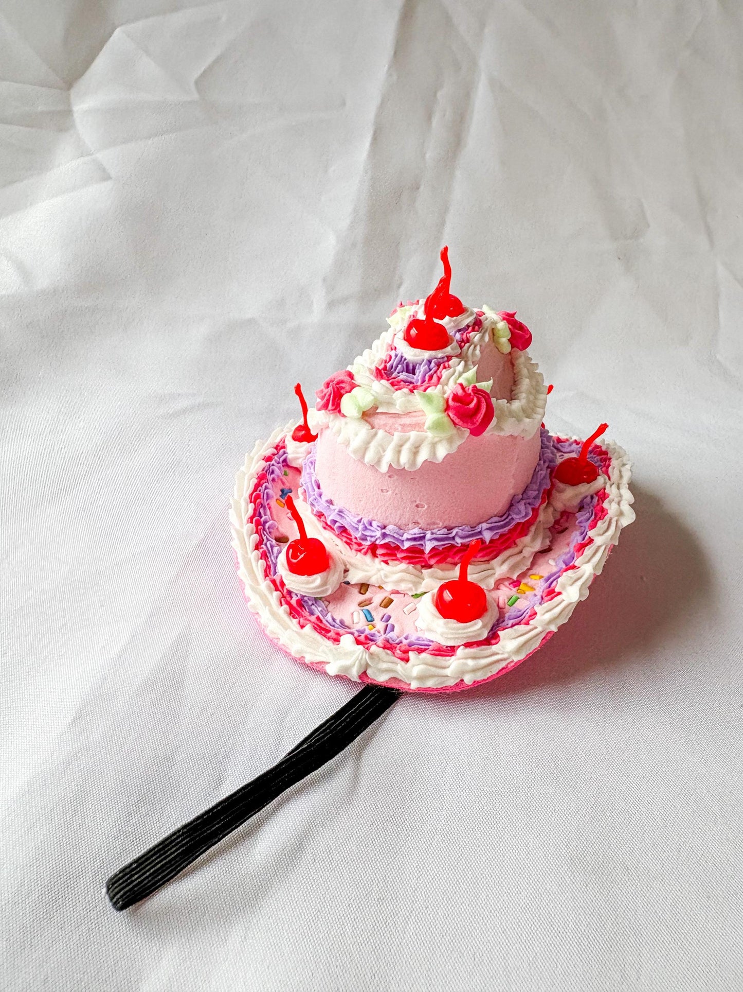 Cake Cowboy Hat for Pets | Fake Cake Pet Hat | Cherry Lambeth Style Dog & Cat Hat | Birthday Pet Costume | Cute Pet Photoshoot Accessory