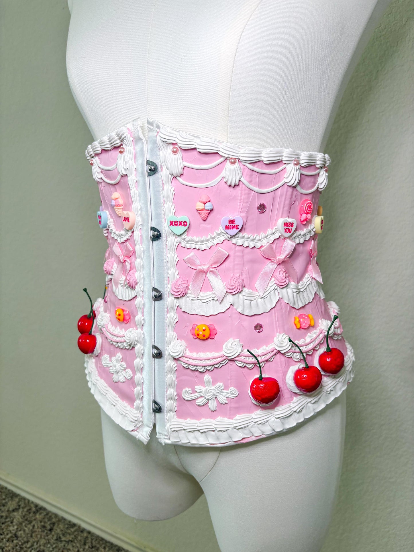 Customizable Cake Waist Corset | Dessert-Inspired Waist Corset | Wearable Cake Art | Candy Land & Cherry Cake Couture