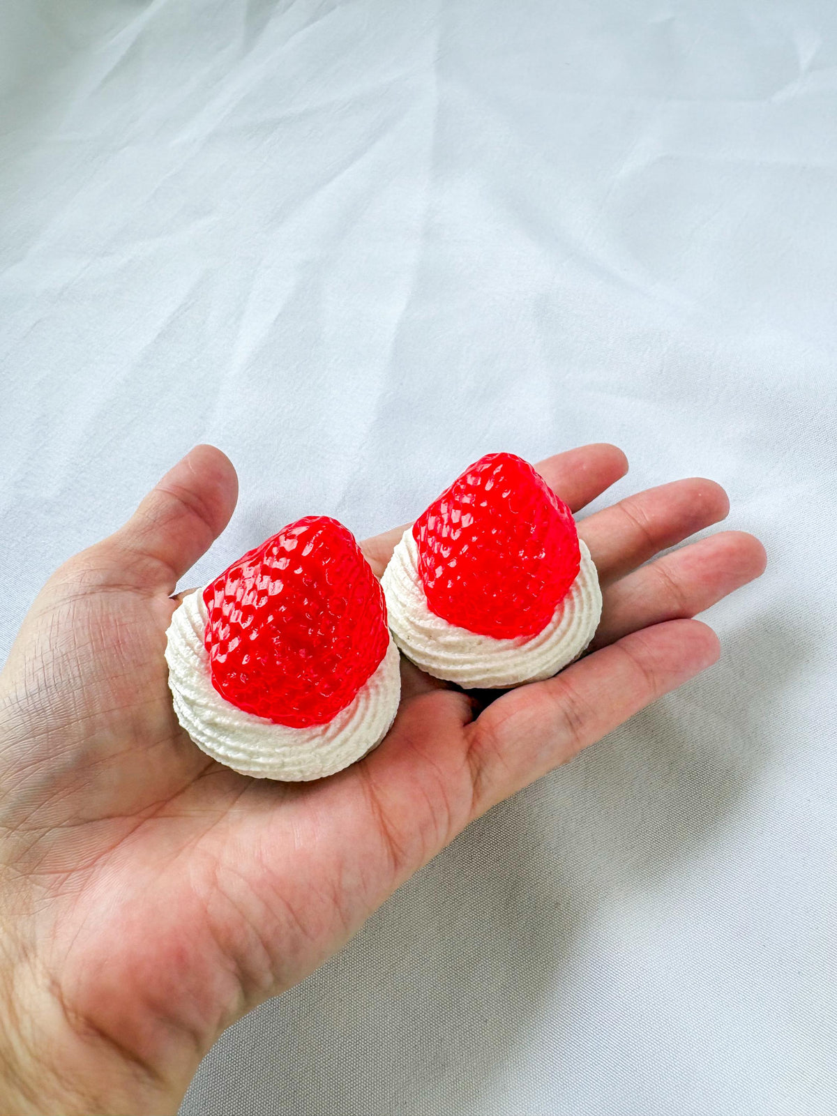 Cherry & Strawberry Cake Shoe Clips – Faux Frosting Dessert Shoe Charms