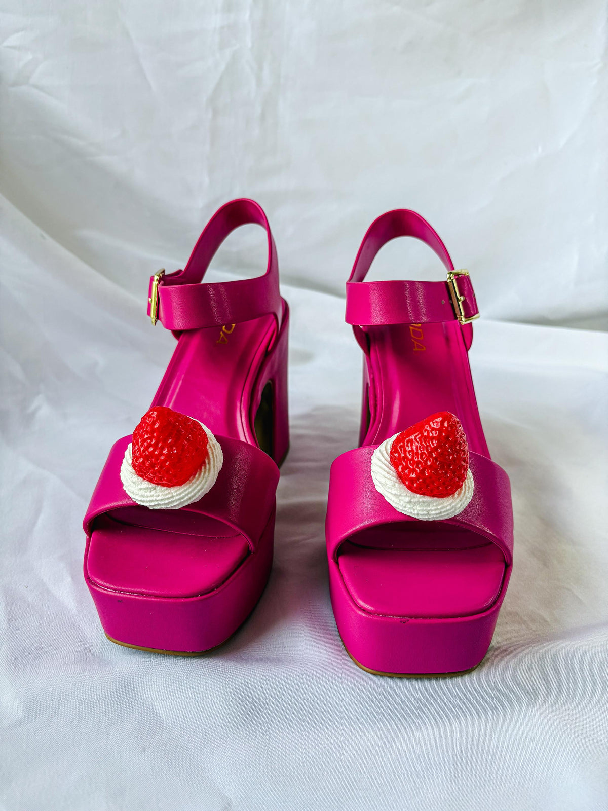 Cherry & Strawberry Cake Shoe Clips – Faux Frosting Dessert Shoe Charms