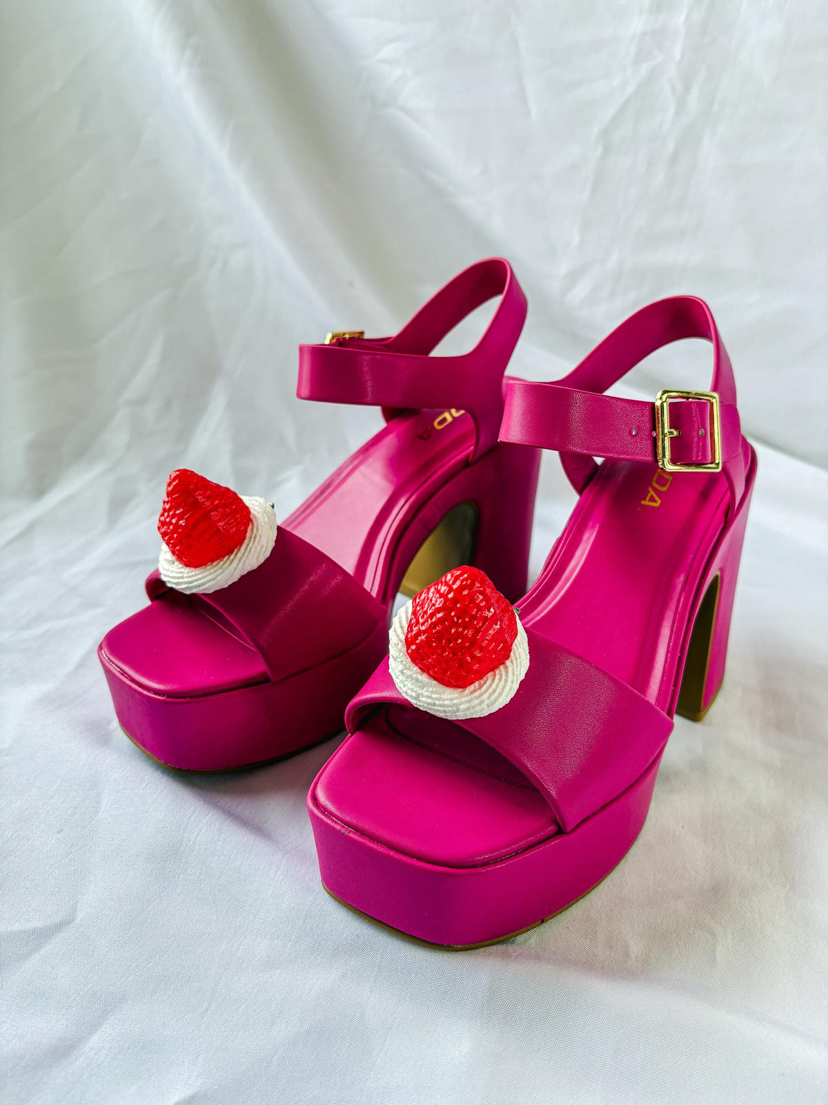 Cherry & Strawberry Cake Shoe Clips – Faux Frosting Dessert Shoe Charms