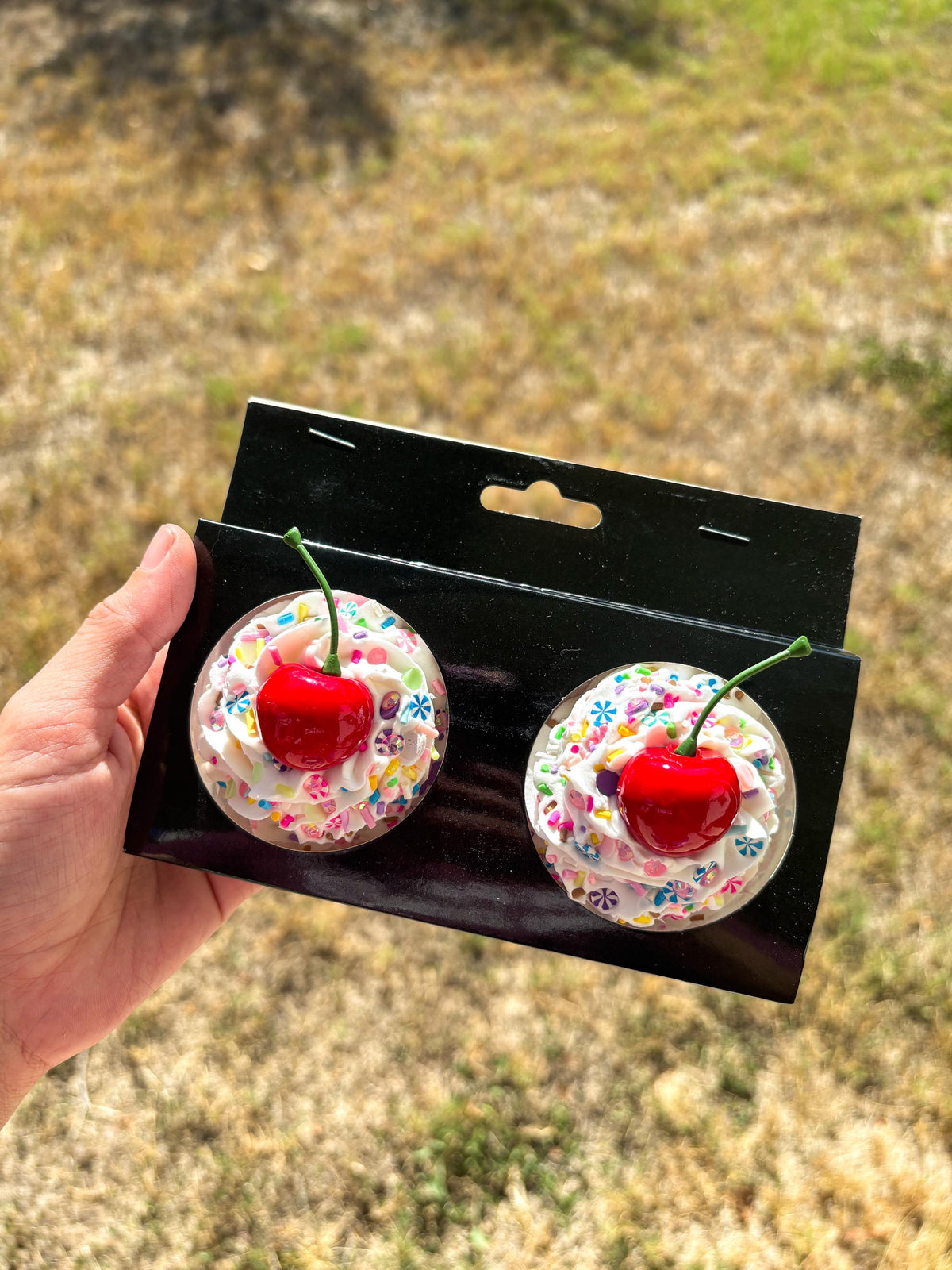 Whipped Cream Pasties with Cherry – Handmade Cake-Inspired Nipple Covers | Kawaii Dessert Lingerie | Rave, Festival, Boudoir Accessory