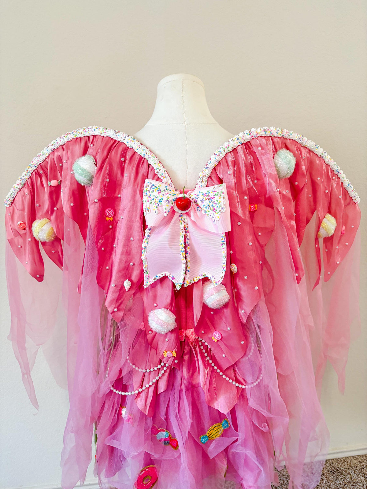 Cake & Candy Fairy Costume – Pink Dessert Dress with Matching Fairy Wings