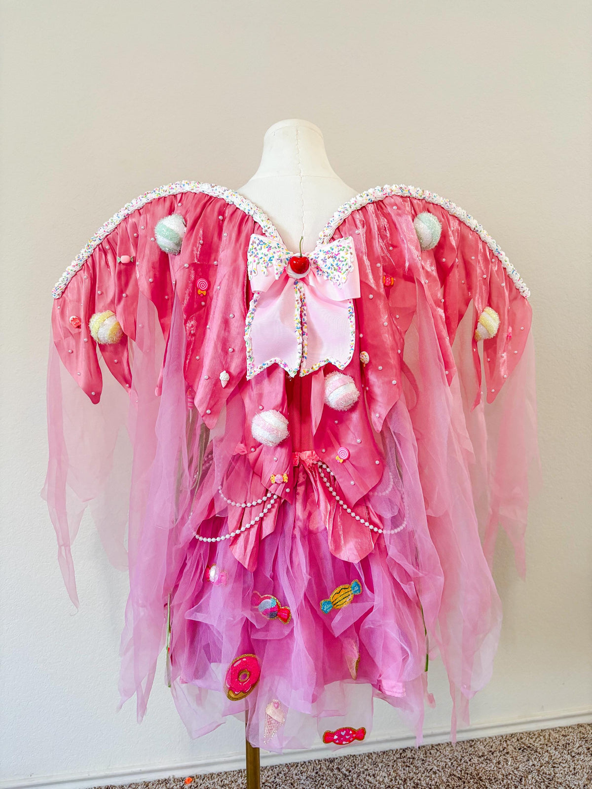 Cake & Candy Fairy Costume – Pink Dessert Dress with Matching Fairy Wings