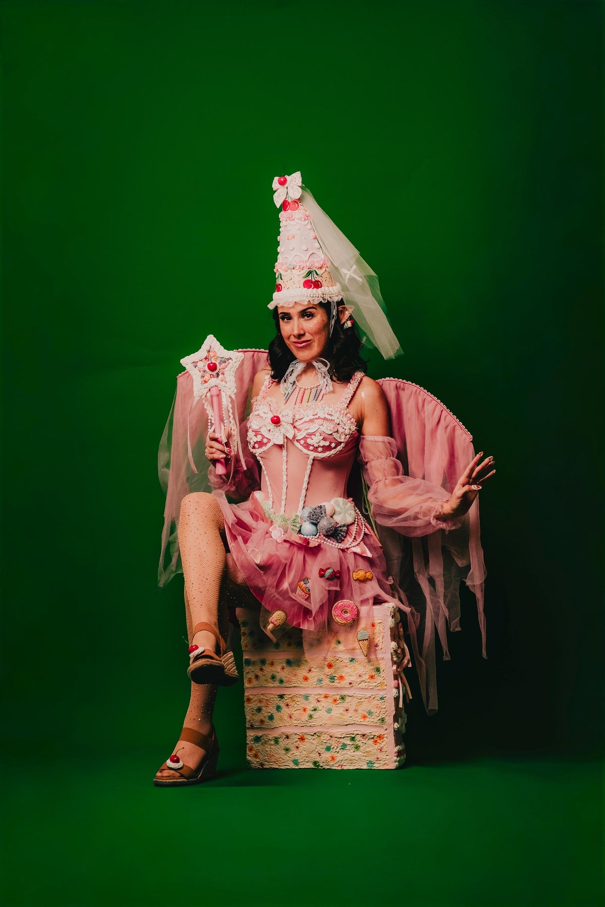 Cake & Candy Fairy Costume – Pink Dessert Dress with Matching Fairy Wings