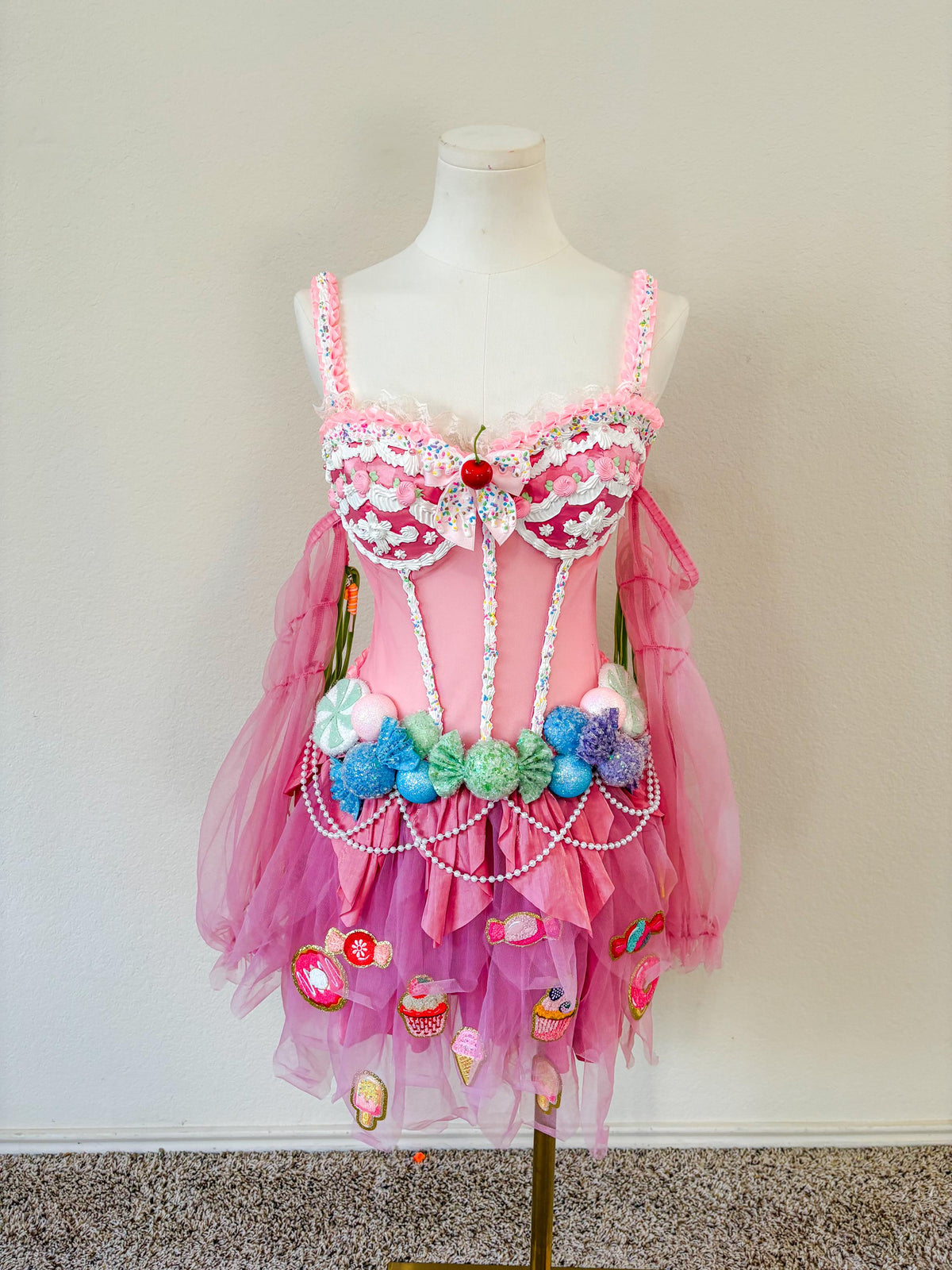 Cake & Candy Fairy Costume – Pink Dessert Dress with Matching Fairy Wings