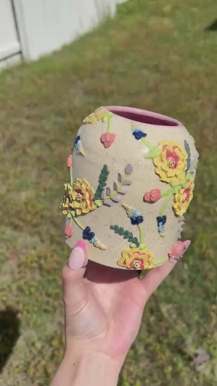 Ceramic Texas Wildflower Inspired Vases