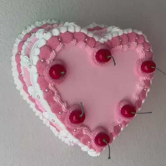 Fake Heart Cake Wall Hanging