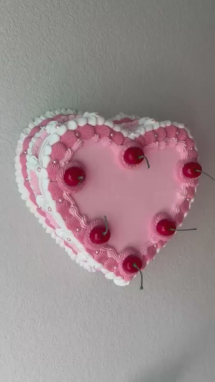 Fake Heart Cake Wall Hanging