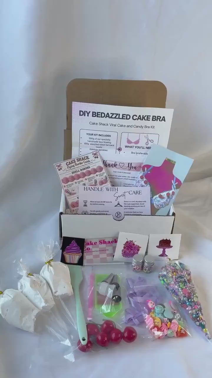 DIY Bedazzled Cake Bra Kit - Custom Faux Frosting, Beads & Candy Charms - Decorate Your Own Cake Bra Customizable