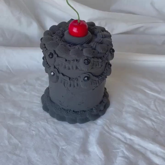 Gothic Matte Black Fake Cake Box