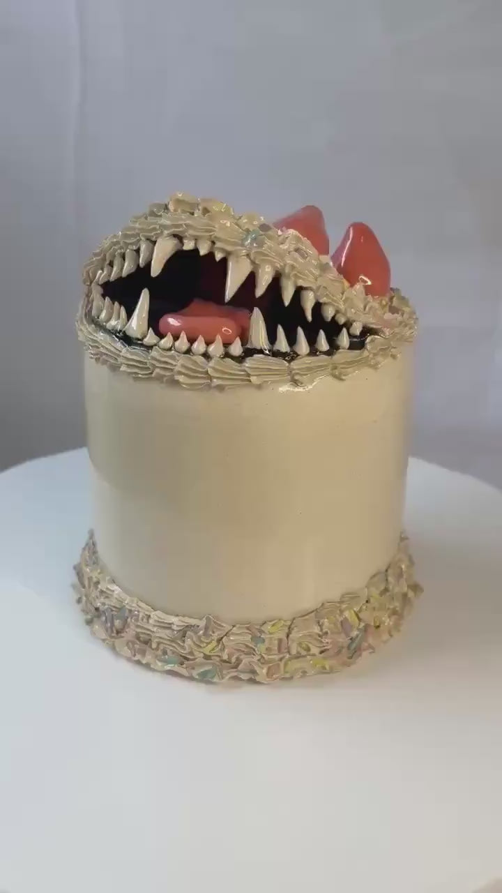 Ceramic Cake Monster Sculpture