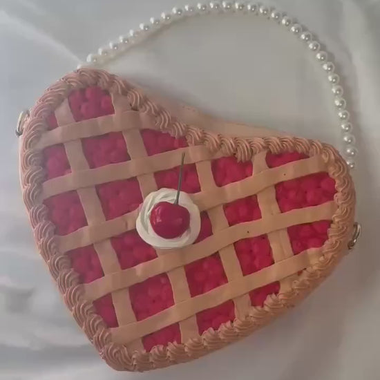 Heart Shaped Cherry and Blueberry Pie Purses