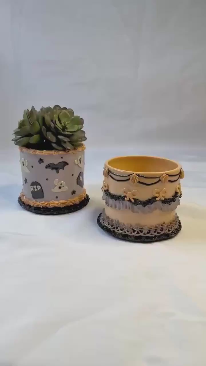 Halloween Ceramic Cake Planter