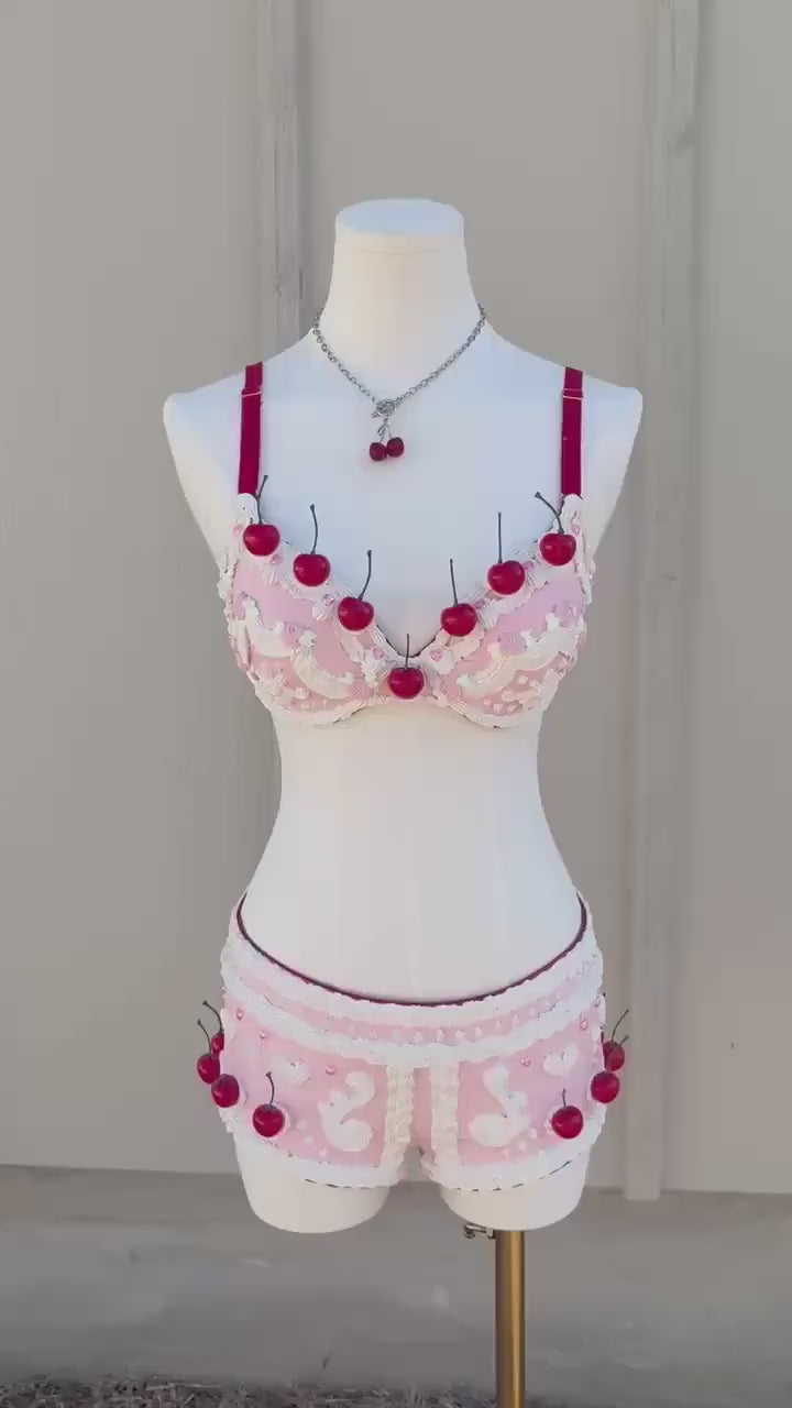 Customizable Dessert Couture Lingerie – Cherry Cake Set
