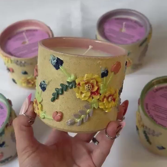 Ceramic Floral Candles