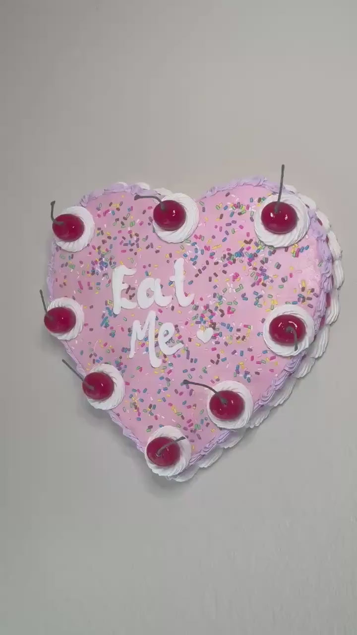 Fake Heart Cake Wall Hanging