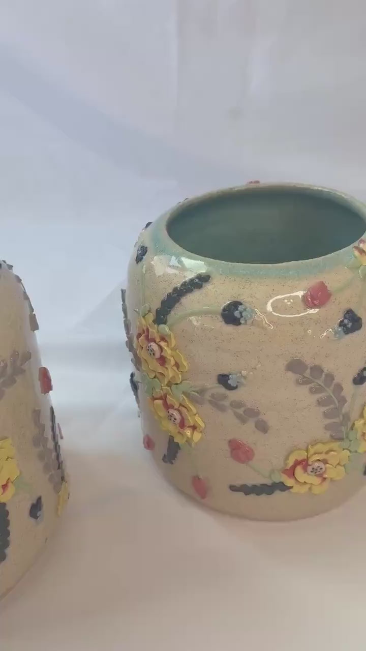 Texas Wildflower Ceramic Cake Table Lamp