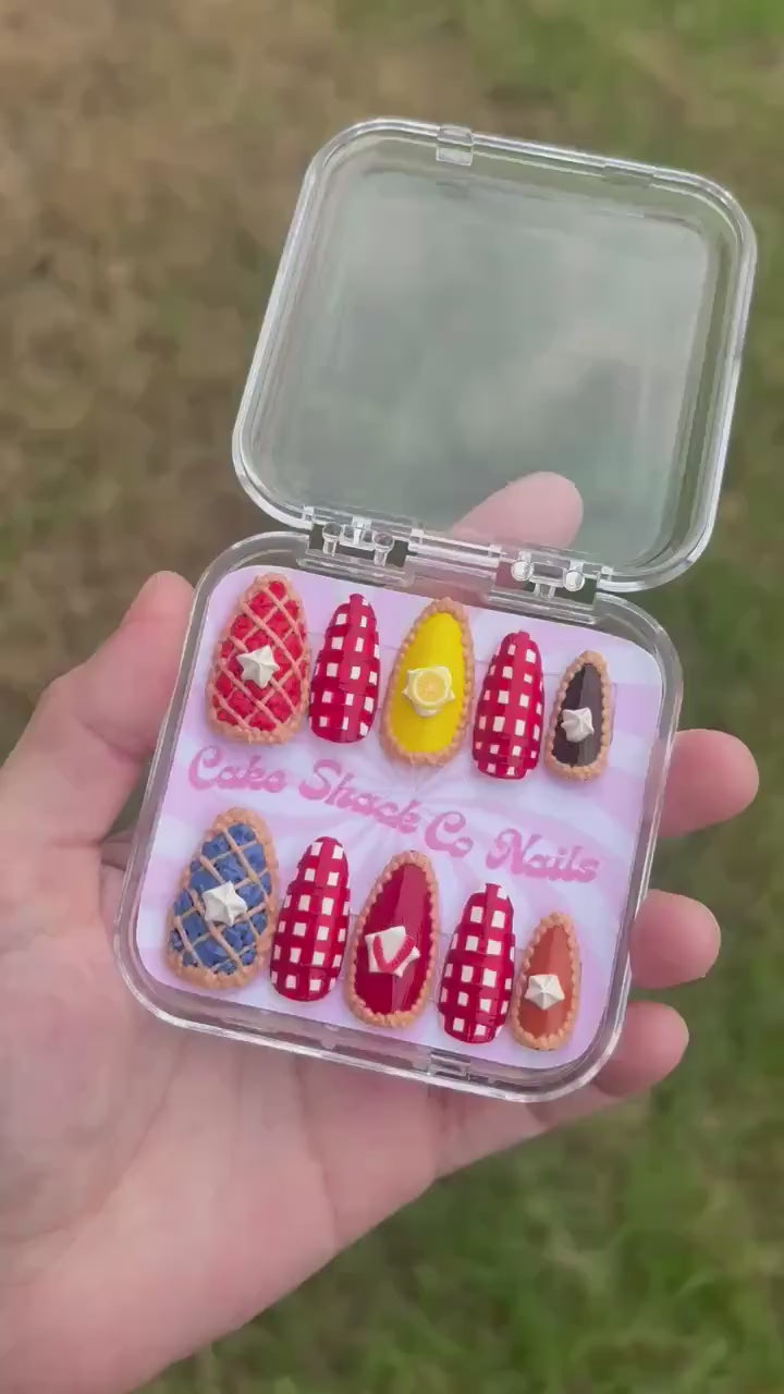 Pie and Gingham Press-On Nails