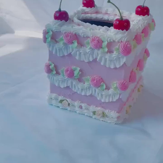 Vintage Pink Fake Cake Tissue Box Holders